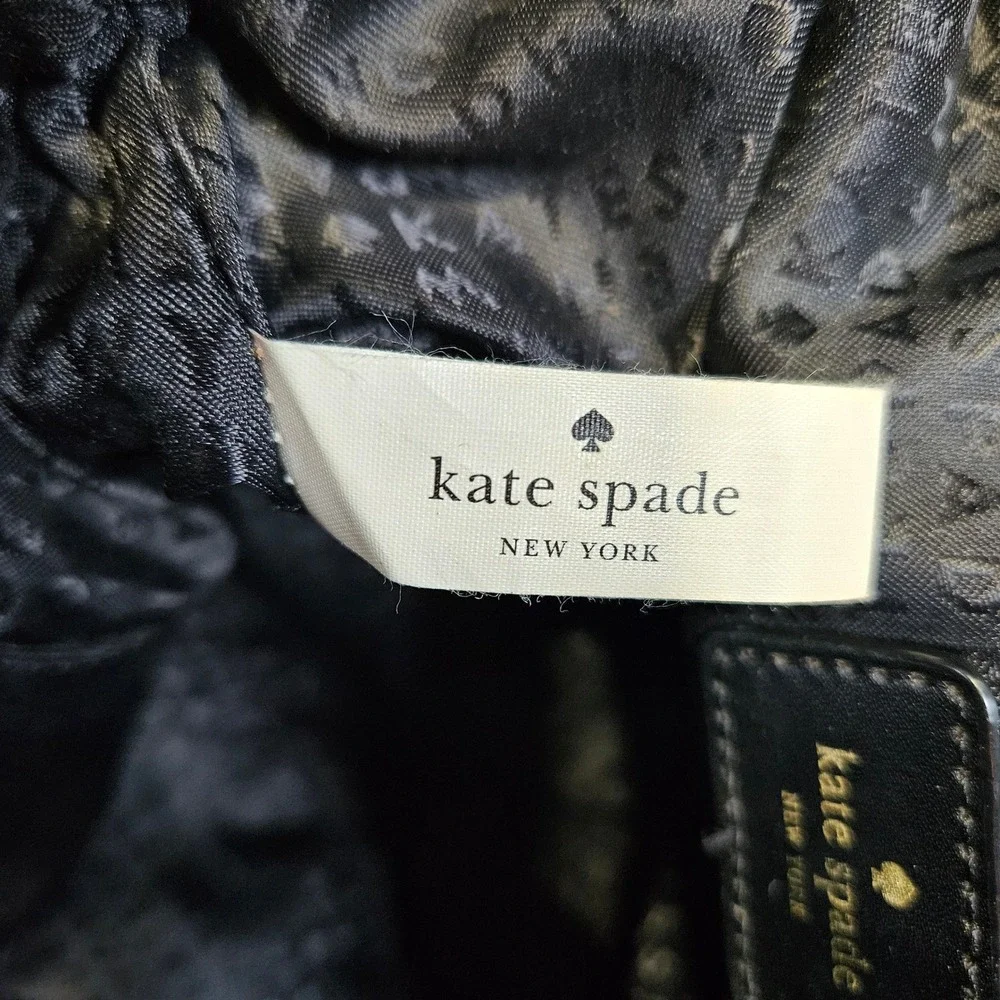 Kate Spade‎ Rose Floral Print Satchel Black White Rachel Crossbody Bag